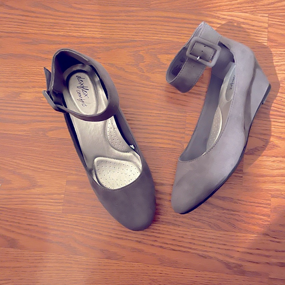 Gray suede shoes